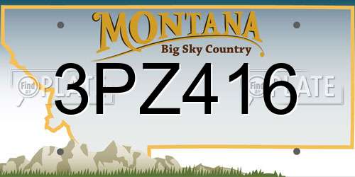 3PZ416 Montana License Plate
