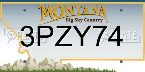 3PZY74 Montana License Plate