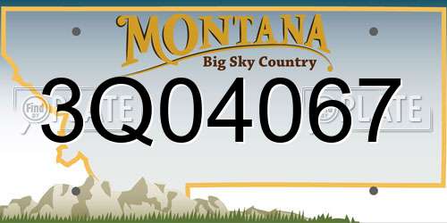 3Q04067 Montana License Plate