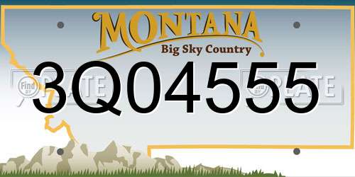 3Q04555 Montana License Plate
