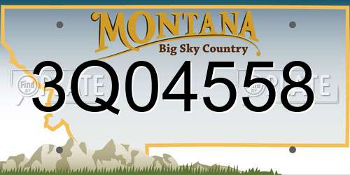 3Q04558 Montana License Plate