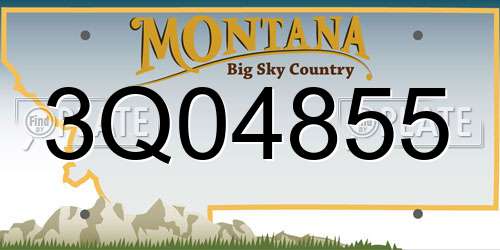 3Q04855 Montana License Plate