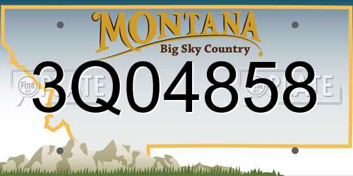 3Q04858 Montana License Plate