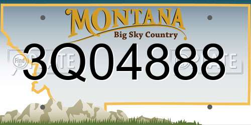 3Q04888 Montana License Plate