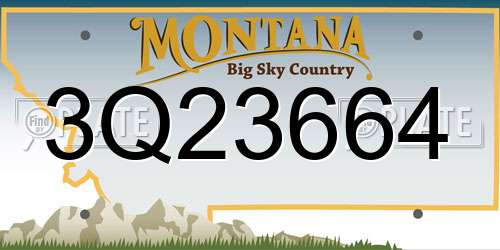3Q23664 Montana License Plate