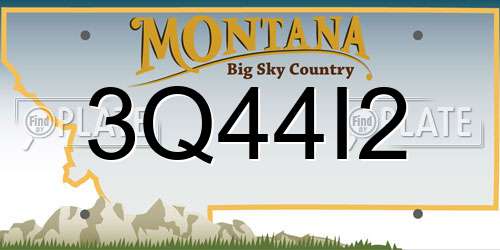 3Q44I2 Montana License Plate