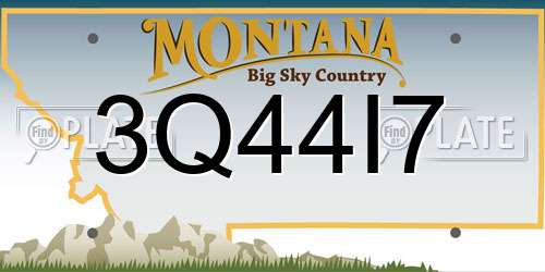 3Q44I7 Montana License Plate