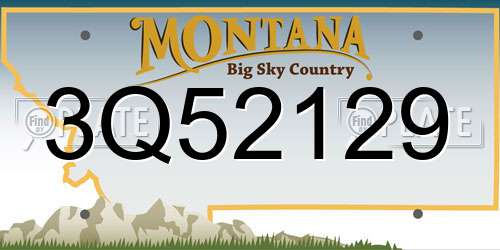 3Q52129 Montana License Plate
