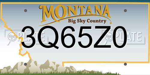 3Q65Z0 Montana License Plate