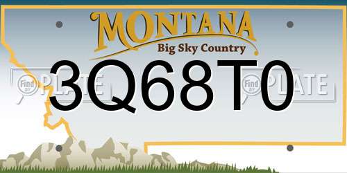 3Q68T0 Montana License Plate