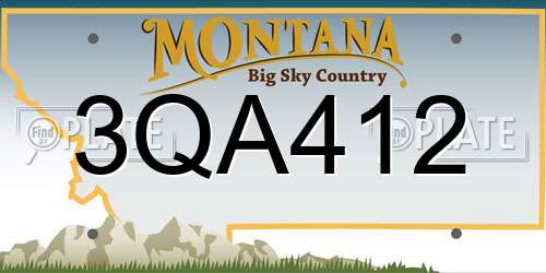 3QA412 Montana License Plate