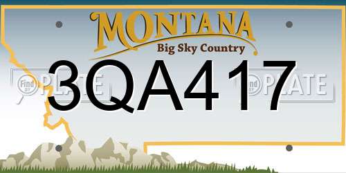 3QA417 Montana License Plate