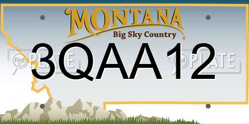 3QAA12 Montana License Plate
