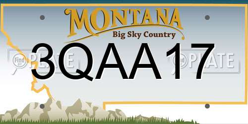 3QAA17 Montana License Plate