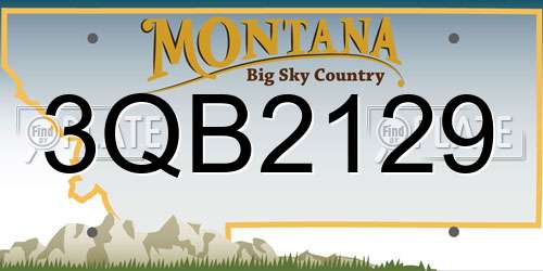 3QB2129 Montana License Plate