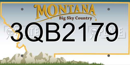 3QB2179 Montana License Plate