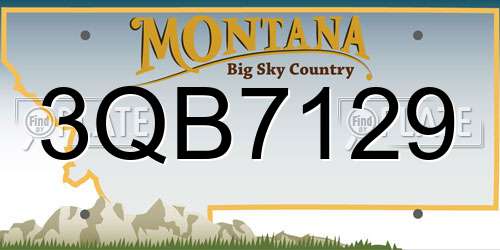 3QB7129 Montana License Plate