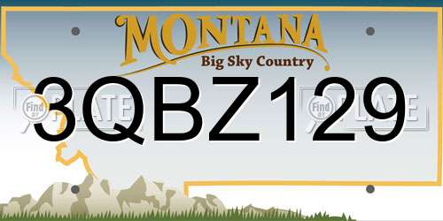3QBZ129 Montana License Plate