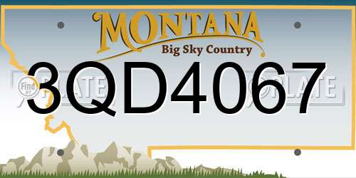3QD4067 Montana License Plate