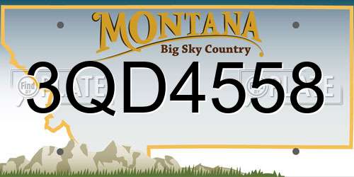 3QD4558 Montana License Plate