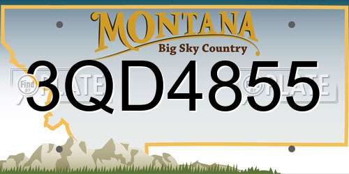 3QD4855 Montana License Plate