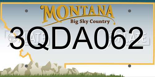 3QDA062 Montana License Plate