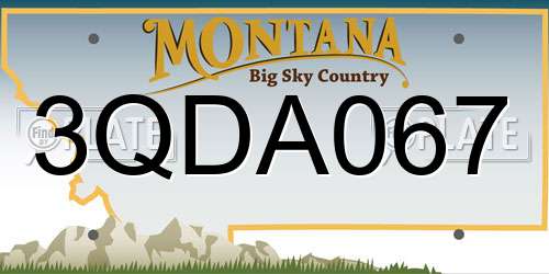 3QDA067 Montana License Plate