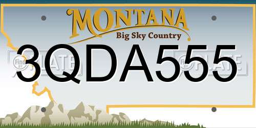 3QDA555 Montana License Plate