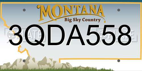 3QDA558 Montana License Plate
