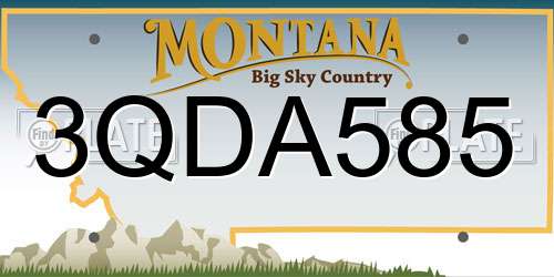 3QDA585 Montana License Plate