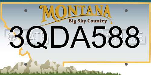 3QDA588 Montana License Plate