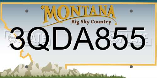 3QDA855 Montana License Plate