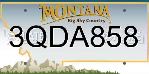 3QDA858 Montana License Plate