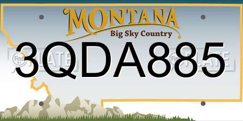 3QDA885 Montana License Plate
