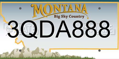 3QDA888 Montana License Plate