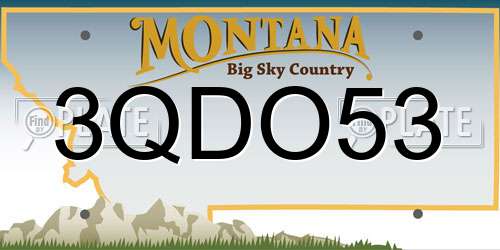 3QDO53 Montana License Plate
