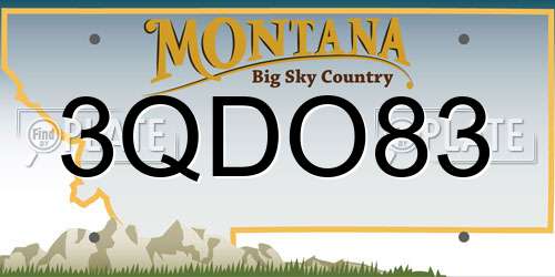 3QDO83 Montana License Plate
