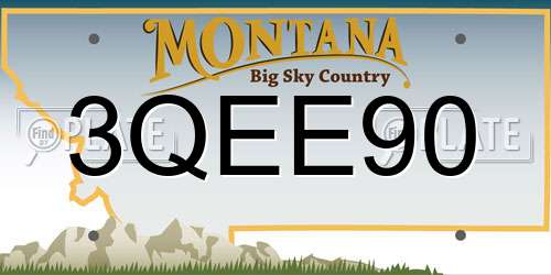 3QEE90 Montana License Plate