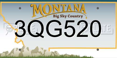 3QG520 Montana License Plate