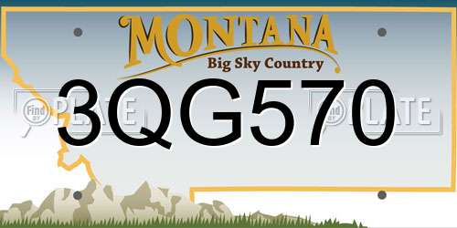 3QG570 Montana License Plate