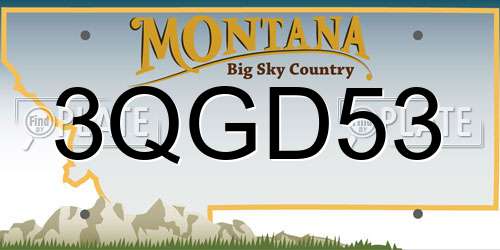 3QGD53 Montana License Plate