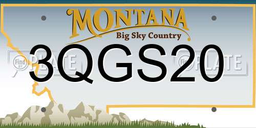 3QGS20 Montana License Plate