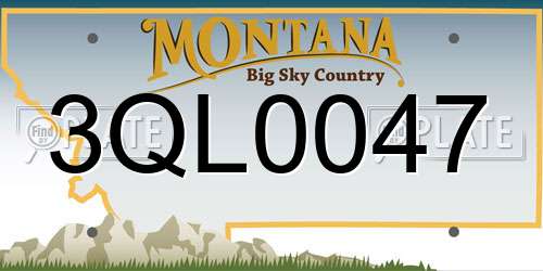 3QL0047 Montana License Plate