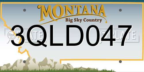 3QLD047 Montana License Plate