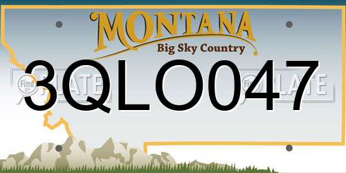 3QLO047 Montana License Plate