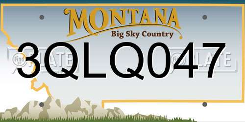 3QLQ047 Montana License Plate