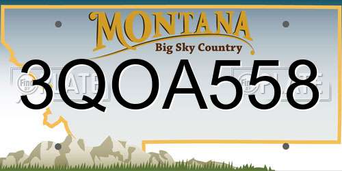 3QOA558 Montana License Plate