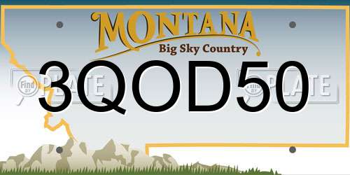 3QOD50 Montana License Plate