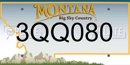 3QQ080 Montana License Plate