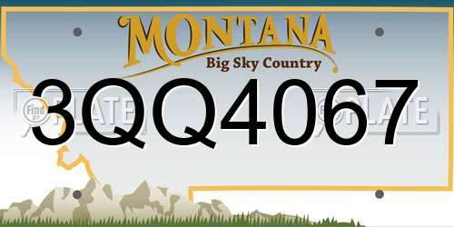 3QQ4067 Montana License Plate